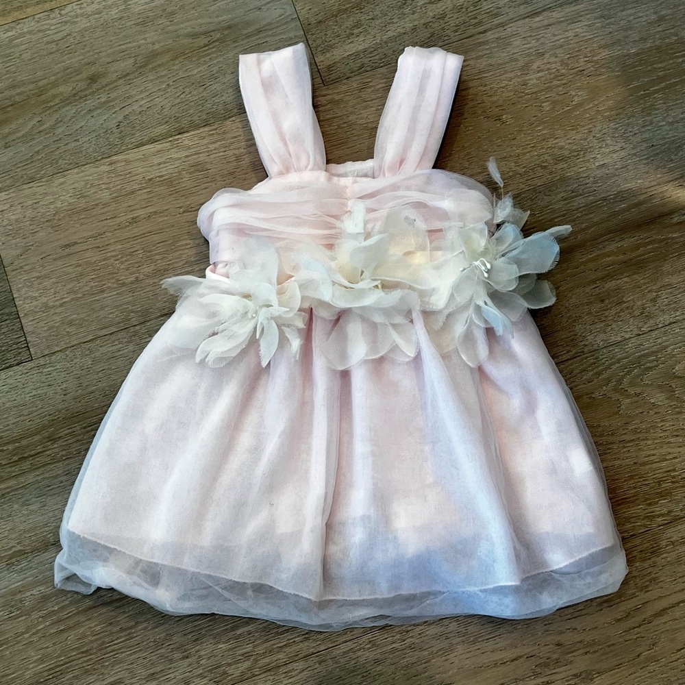 Toddler Baby Party Floral Mesh Lace Dress - Picture 4 of 6